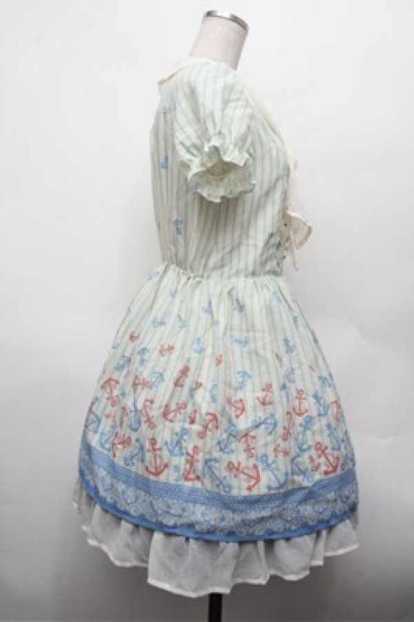 画像2: axes femme / イカリ柄スカーフ風チュニック  オフＸグリーン S-26-02-20-052-AX-OP-AS-ZS (2)