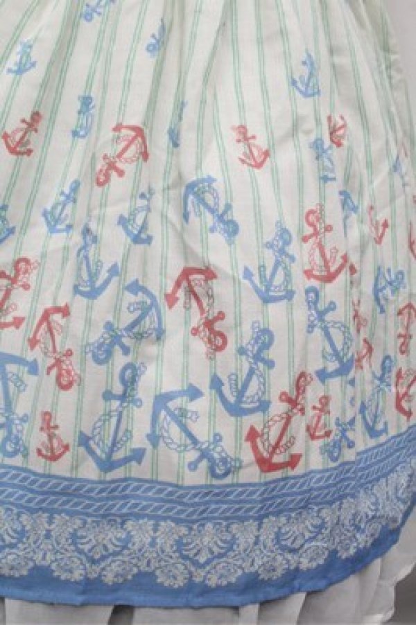 画像4: axes femme / イカリ柄スカーフ風チュニック  オフＸグリーン S-26-02-20-052-AX-OP-AS-ZS (4)