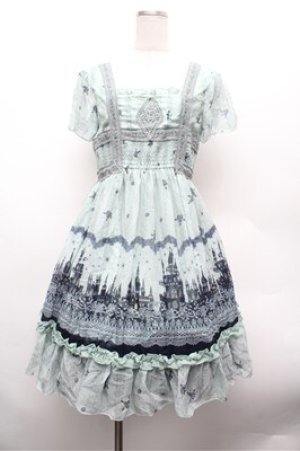 画像: axes femme / 街柄シルエットメルヘンチュニ  グリーン S-26-02-20-054-AX-OP-AS-ZS