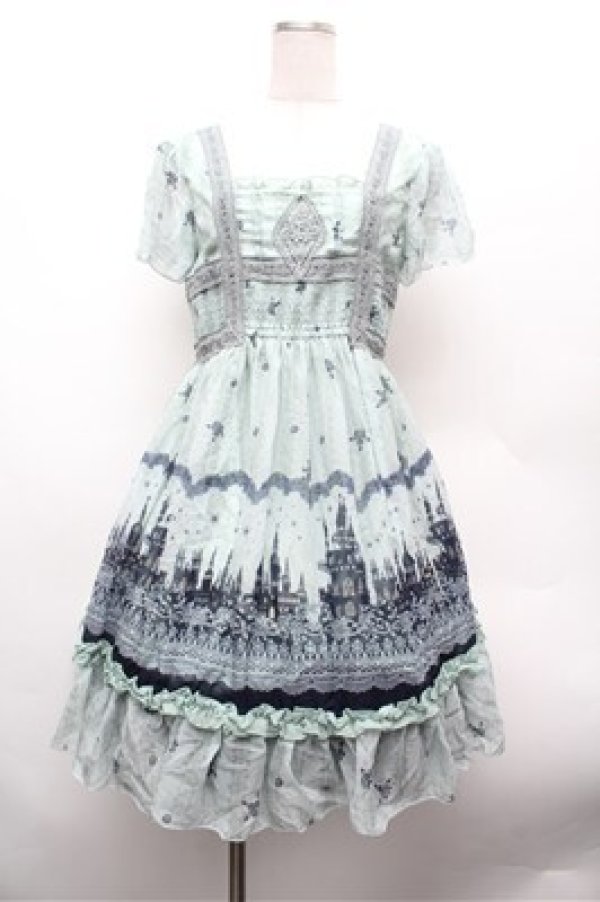 画像1: axes femme / 街柄シルエットメルヘンチュニ  グリーン S-26-02-20-054-AX-OP-AS-ZS (1)