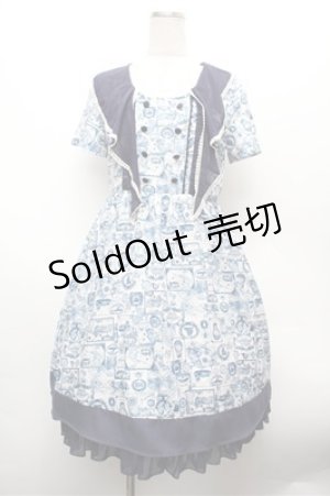 画像: axes femme POETIQUE / 航海図柄セーラーワンピース  オフｘ紺 S-26-02-20-055-AX-OP-AS-ZS