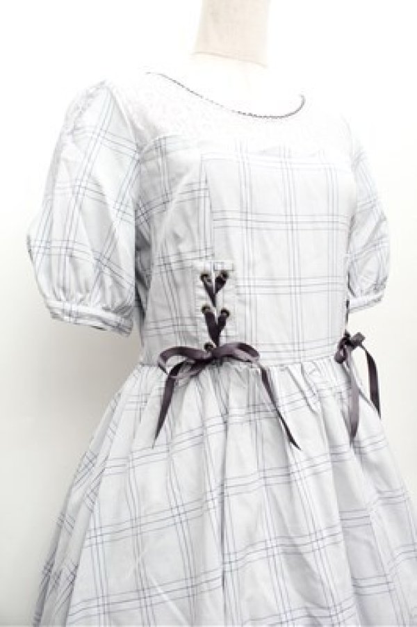 画像2: axes femme POETIQUE / スカラップビスチェ切り替えワンピース  サックス S-26-02-20-056-AX-OP-AS-ZS (2)