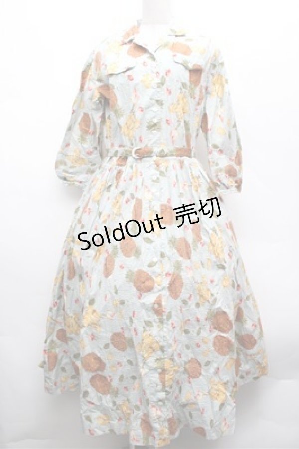 画像1: PINK HOUSE / トロピカルプリントワンピース  サックス S-26-02-20-057-LO-TS-AS-ZS (1)