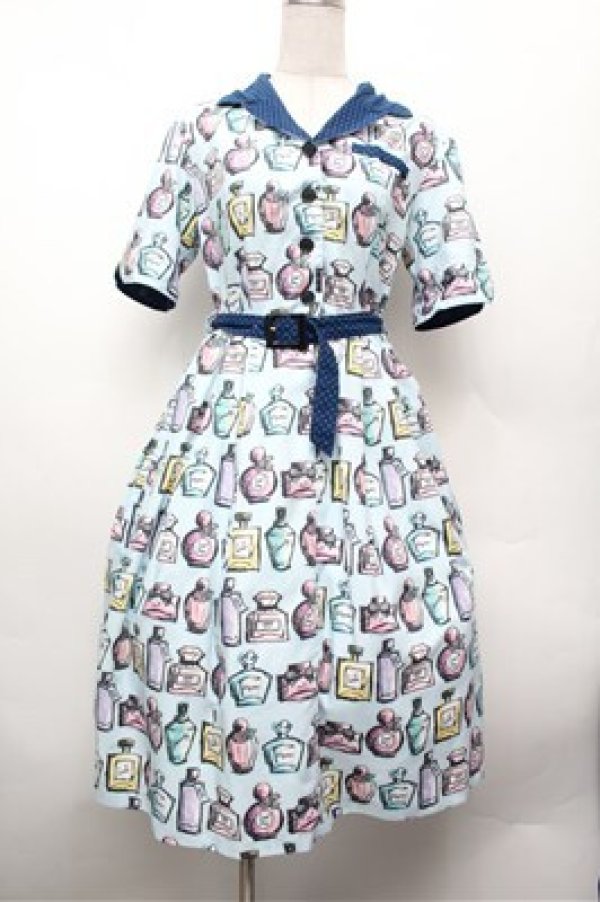 画像1: MILK / perfumeワンピース  サックス S-26-02-20-058-ML-TS-HR-ZS (1)