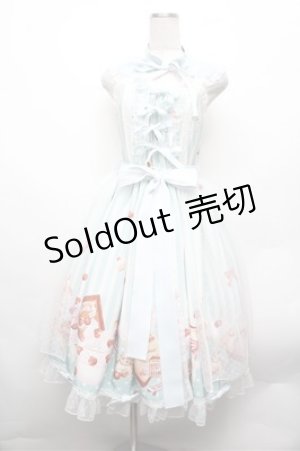 画像: metamorphose / Cats and Cherry Cake オーバースカート付きジャンパースカート 1 サックス S-26-02-20-061-ME-OP-HR-ZS