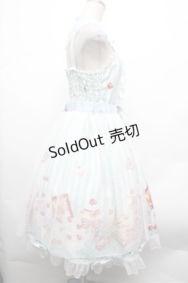 画像5: metamorphose / Cats and Cherry Cake オーバースカート付きジャンパースカート 1 サックス S-26-02-20-061-ME-OP-HR-ZS (5)