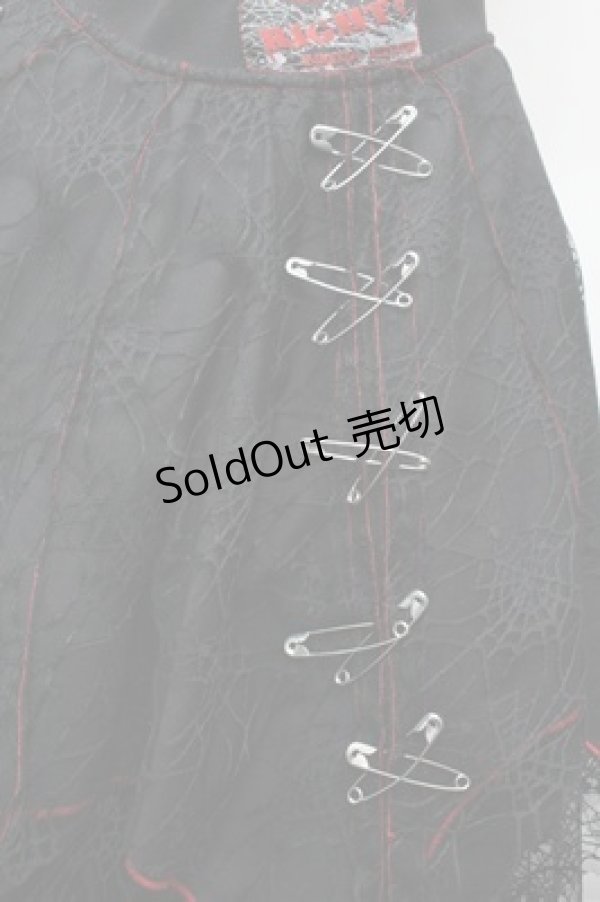 画像2: PUNK / スパイダーイレヘムスカート F 黒×赤 S-26-02-20-063-PU-TO-TE-ZS (2)