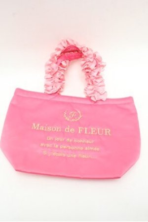 画像: Maison de FLEUR / ピンクマニアフリルハンドルトートMバッグ  ピンク S-26-02-20-010-LO-BG-AS-ZS