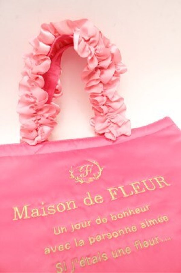 画像3: Maison de FLEUR / ピンクマニアフリルハンドルトートMバッグ  ピンク S-26-02-20-010-LO-BG-AS-ZS (3)