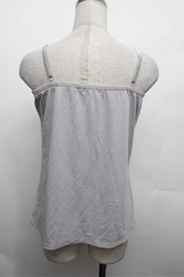 画像3: axes femme / フラワーモチーフキャミソール  ブルーグレー S-26-02-20-013-AX-TO-AS-ZS (3)