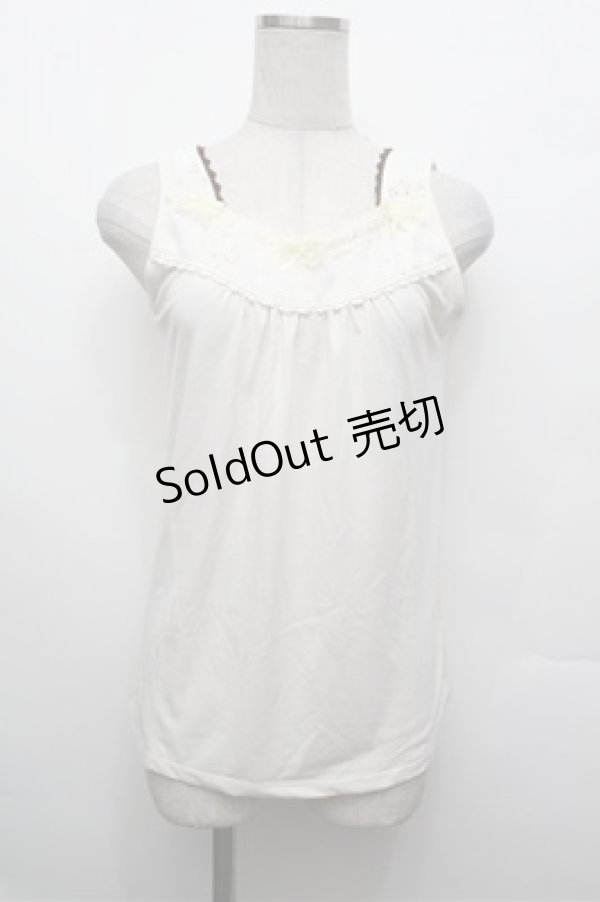 画像1: axes femme / BACKリボンタンクトップ  白 S-26-02-20-014-AX-TO-AS-ZS (1)