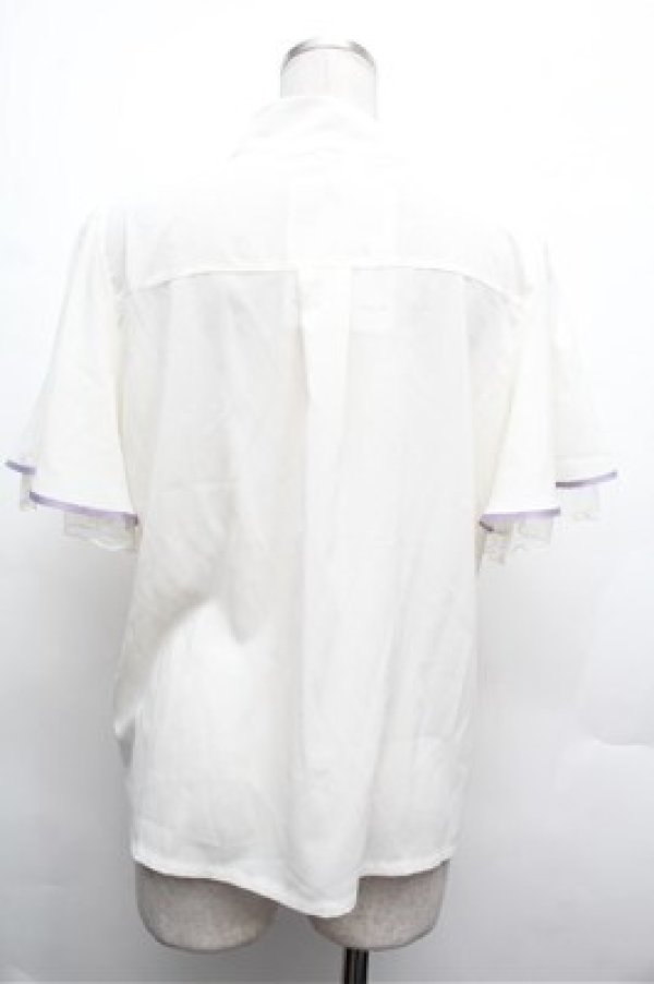 画像4: axes femme / 紫陽花刺繍リボンブラウス  キナリ S-26-02-20-016-AX-BL-HR-ZS (4)