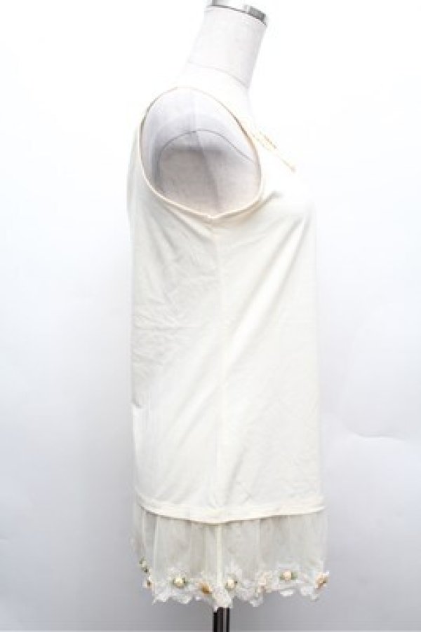 画像2: axes femme / 立体お花付きロングタンク  オフ S-26-02-20-018-AX-TO-AS-ZS (2)