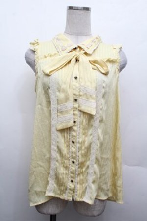 画像: axes femme / シフォンノースリーブブラウス  イエロー S-26-02-20-019-AX-BL-HR-ZS