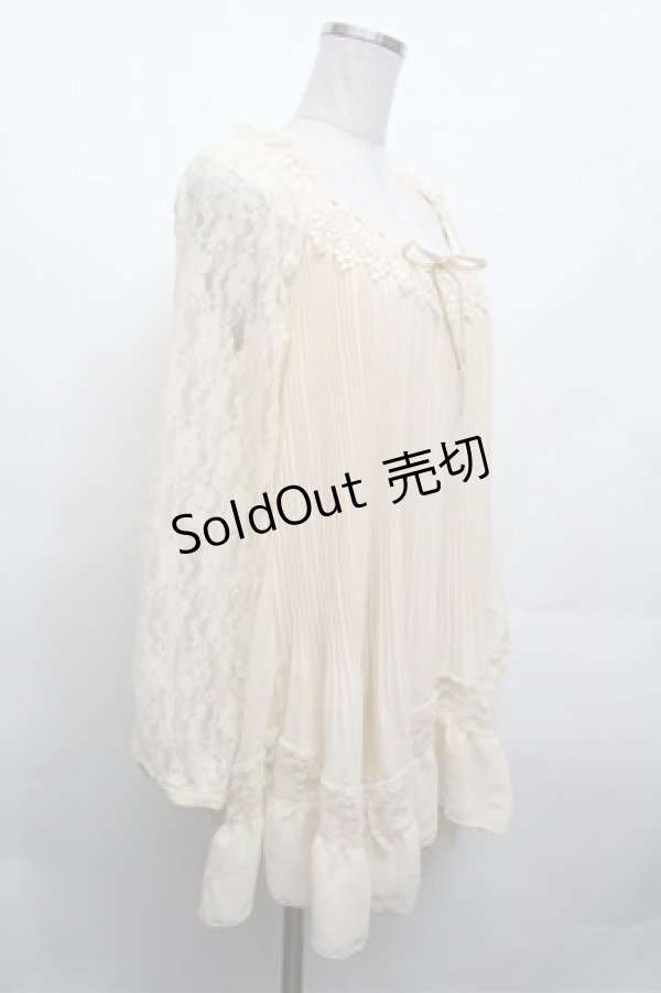 画像2: axes femme / 消しプリーツブラウスプルオーバー  オフ S-26-02-20-020-AX-TO-AS-ZS (2)