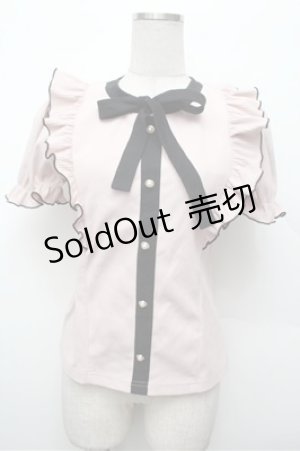 画像: Ank Rouge / カーディガン風リブカットソー  ピンク S-26-02-20-027-CA-TO-HR-ZS