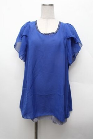 画像: axes femme / シフォントップス  青 S-26-02-20-028-AX-TO-AS-ZS