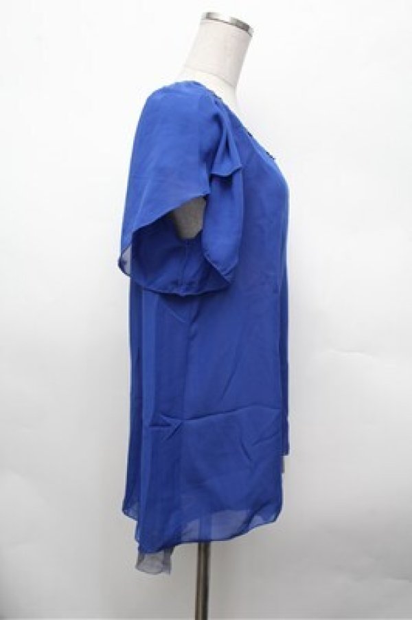 画像2: axes femme / シフォントップス  青 S-26-02-20-028-AX-TO-AS-ZS (2)