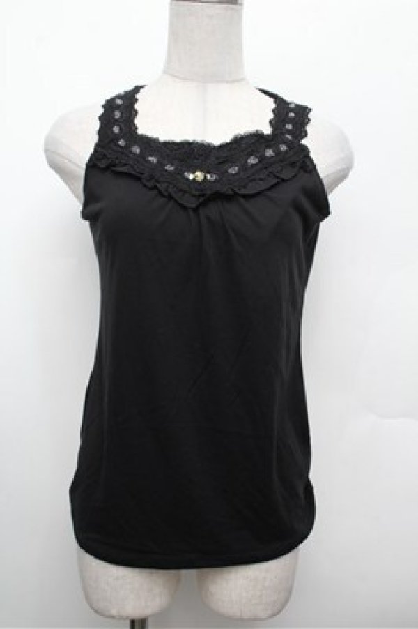 画像1: axes femme / BACKリボンタンクトップ  黒 S-26-02-20-029-AX-TO-AS-ZS (1)