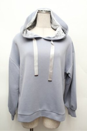 画像: axes femme / ダンボールニットパーカーPO  サックス S-26-02-22-035-AX-TO-AS-ZS