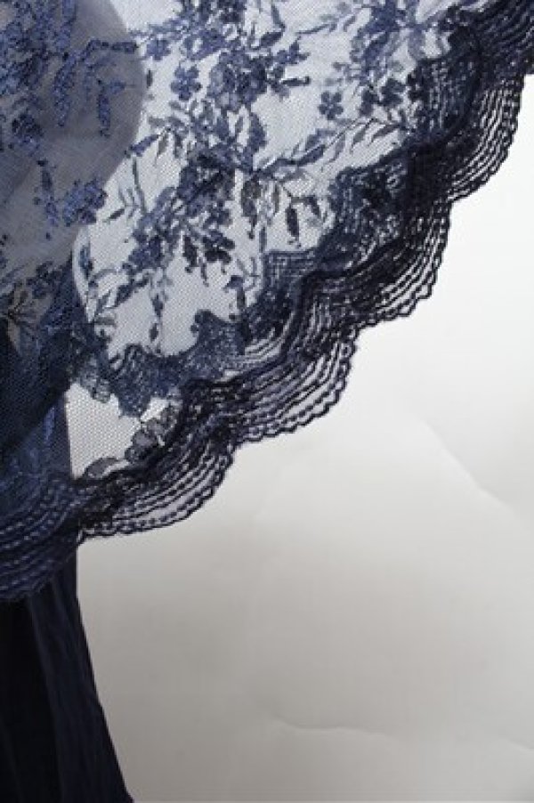 画像4: an another angelus / レースケープ衿ブラウス  紺 S-26-02-22-036-CA-BL-AS-ZS (4)