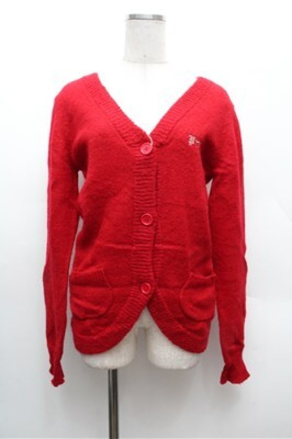 画像2: PEACE NOW / 羽根付きモヘアニットカーディガン  赤 S-26-02-22-041-PU-TO-AS-ZS (2)