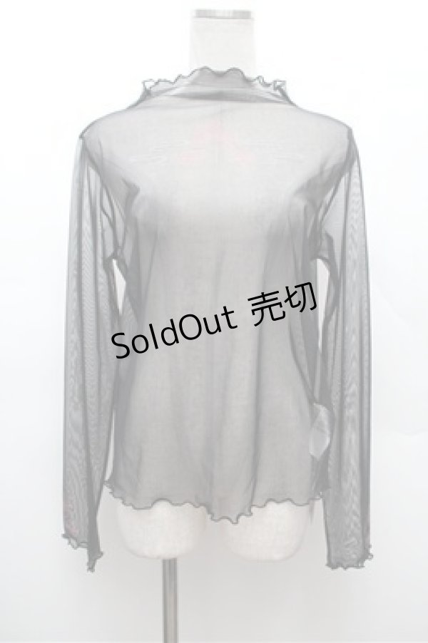 画像1: axes femme / 彼岸花PTシアートップス F 黒 S-26-02-22-045-AX-TO-TE-ZS (1)