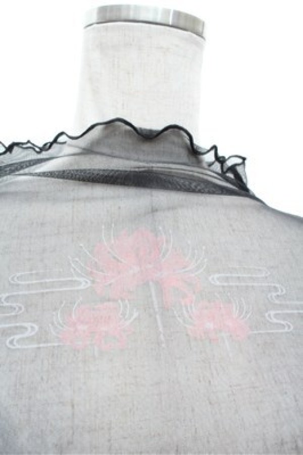 画像2: axes femme / 彼岸花PTシアートップス F 黒 S-26-02-22-045-AX-TO-TE-ZS (2)