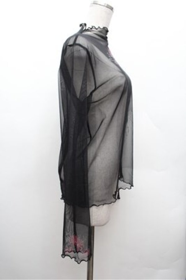 画像3: axes femme / 彼岸花PTシアートップス F 黒 S-26-02-22-045-AX-TO-TE-ZS (3)