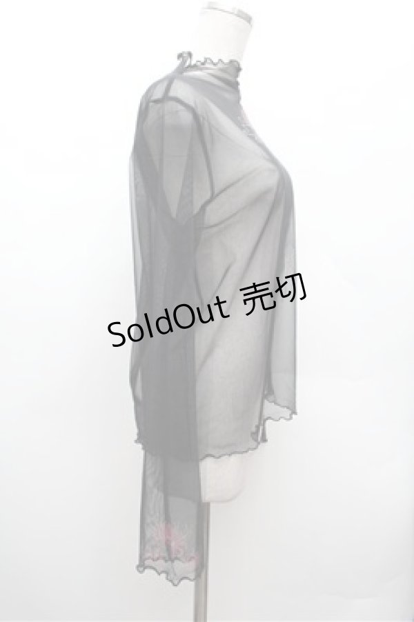 画像3: axes femme / 彼岸花PTシアートップス F 黒 S-26-02-22-045-AX-TO-TE-ZS (3)