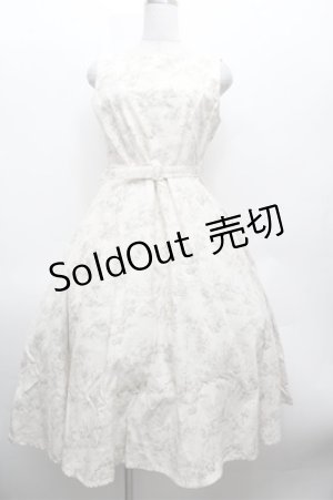 画像: an another angelus / トワル柄ノースリーブワンピース  オフｘグリーン S-26-02-22-046-CA-OP-AS-ZS