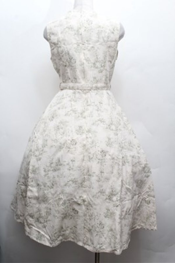 画像4: an another angelus / トワル柄ノースリーブワンピース  オフｘグリーン S-26-02-22-046-CA-OP-AS-ZS (4)