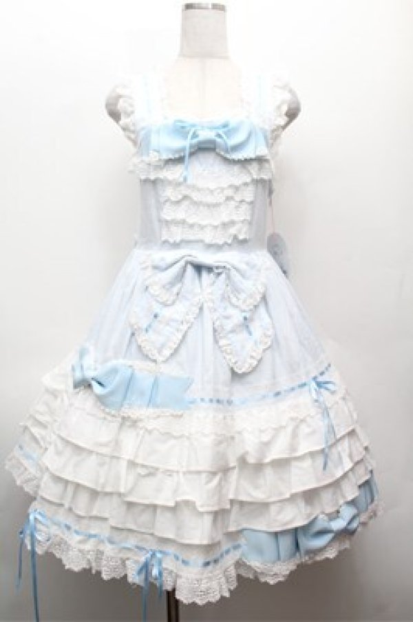 画像1: BABY,THE STARS SHINE BRIGHT / Amandineジャンパースカート  ブルー S-26-02-22-048-BA-OP-AS-ZS (1)