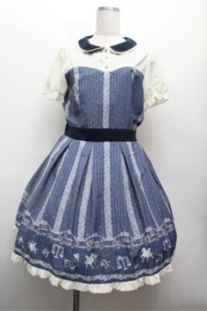 画像: axes femme POETIQUE / ストライプ星座ワンピース M ネイビー S-26-02-22-049-AX-OP-TE-ZS