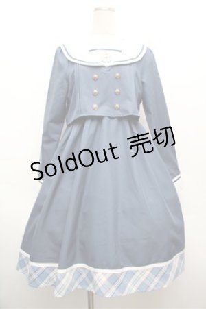 画像: Amavel / School Check Setup風セーラーワンピース F ブルー S-26-02-22-050-CA-OP-TE-ZS