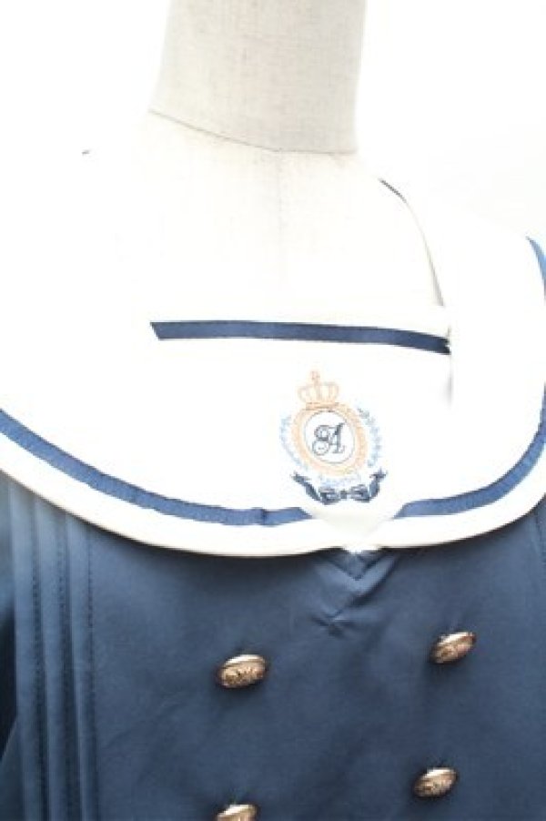 画像4: Amavel / School Check Setup風セーラーワンピース F ブルー S-26-02-22-050-CA-OP-TE-ZS (4)