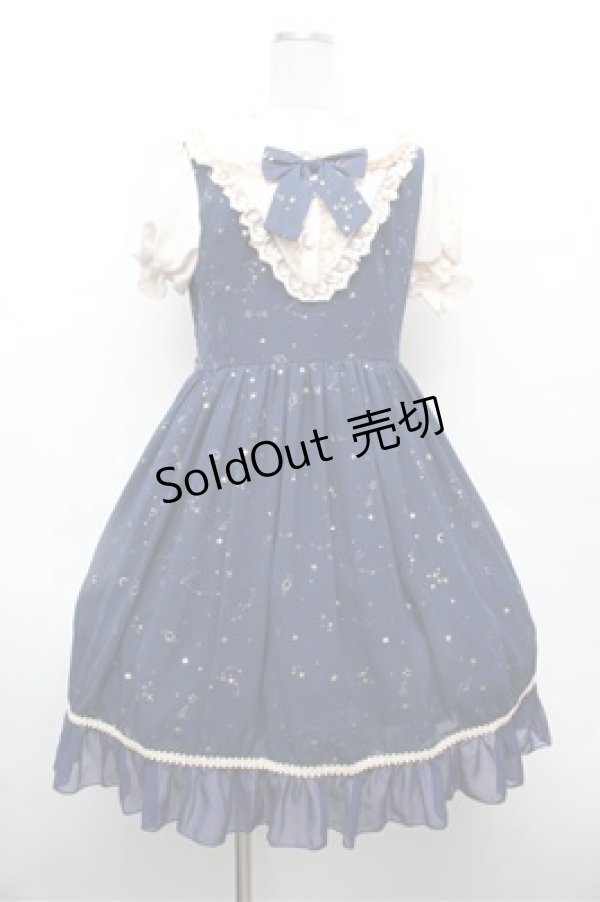 画像1: 中国ロリータ / 星座柄ワンピース L ネイビー S-26-02-22-051-LO-OP-TE-ZS (1)