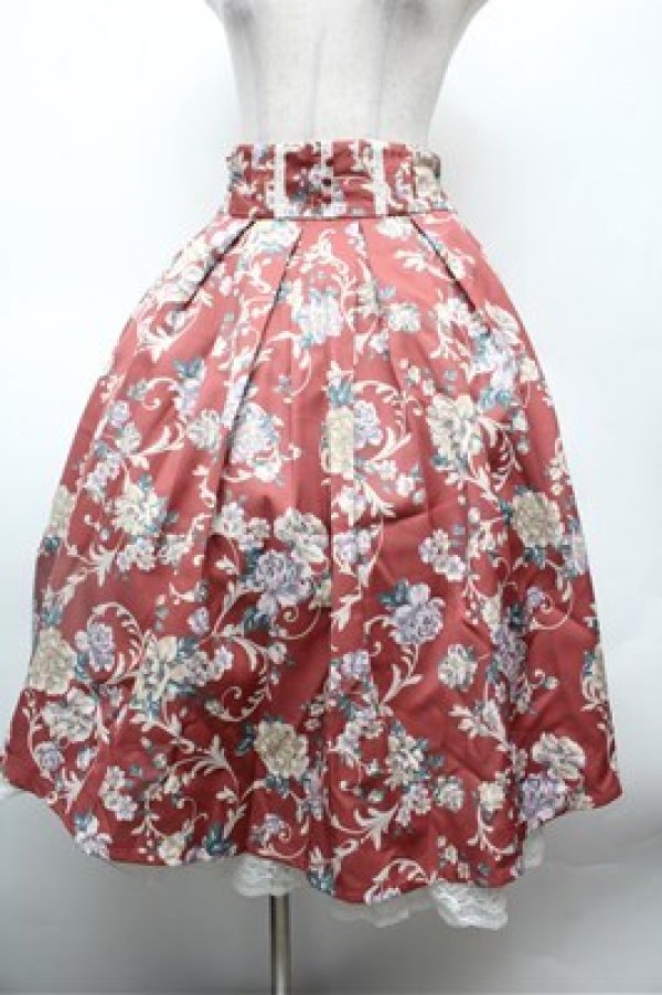 画像1: axes femme / タック入りミディスカート  オレンジ S-26-02-22-059-AX-SK-AS-ZS (1)