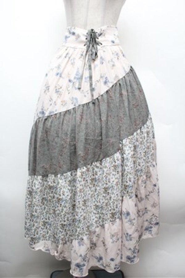 画像1: axes femme / フラワー柄エスカルゴスカート  グリーン S-26-02-22-061-AX-SK-AS-ZS (1)