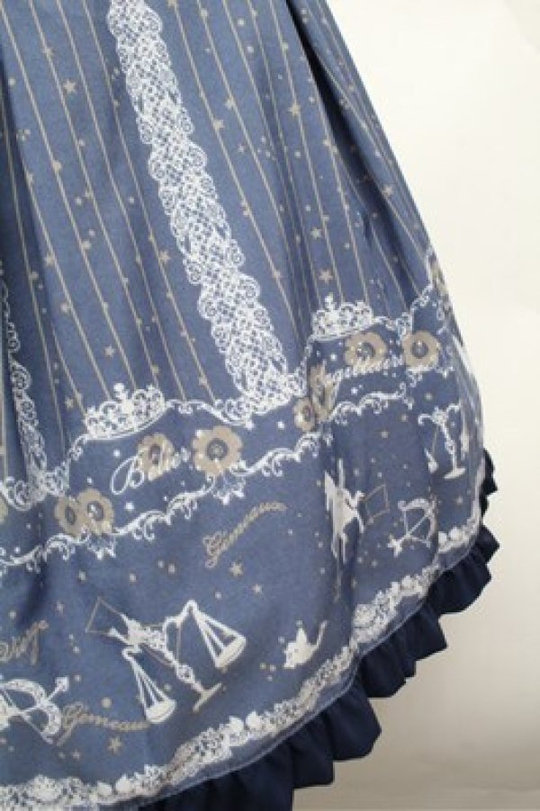 画像2: axes femme POETIQUE / 星座メルヘン柄タックスカート  紺 S-26-02-22-063-AX-SK-AS-ZS (2)