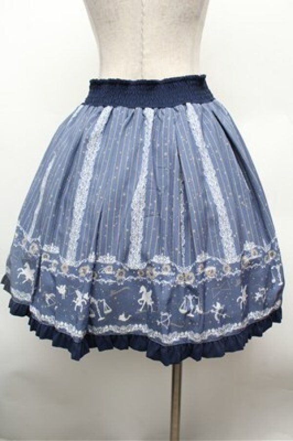 画像4: axes femme POETIQUE / 星座メルヘン柄タックスカート  紺 S-26-02-22-063-AX-SK-AS-ZS (4)