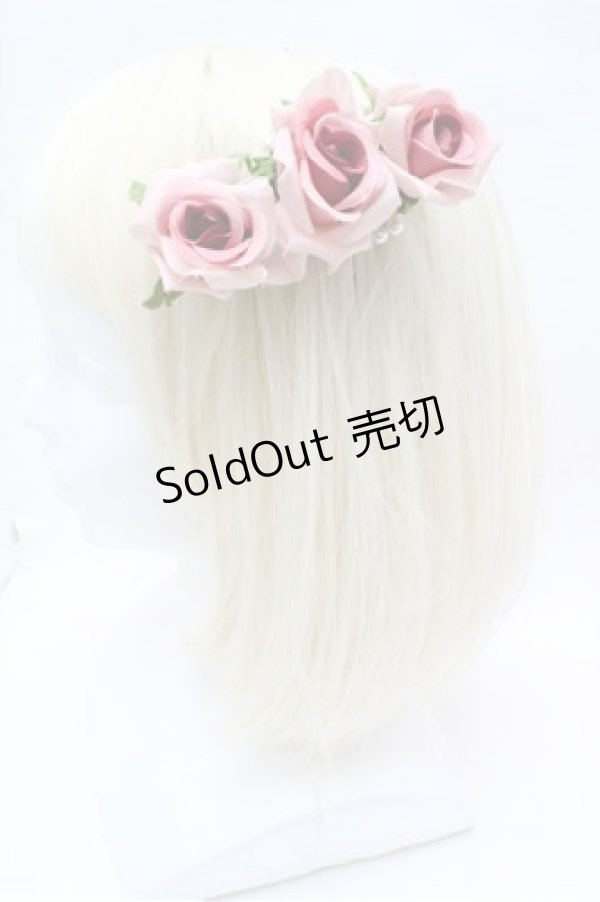 画像1: JESUS DIAMANTE / 薔薇バレッタ  ピンク S-26-02-22-014-JE-AC-AS-ZS (1)