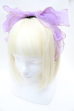 画像: ATELIER　Ruby / チュールリボンカチューシャ  ラベンダー S-26-02-22-017-EL-AC-AS-ZS