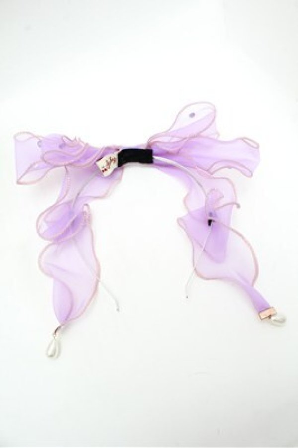 画像3: ATELIER　Ruby / チュールリボンカチューシャ  ラベンダー S-26-02-22-017-EL-AC-AS-ZS (3)