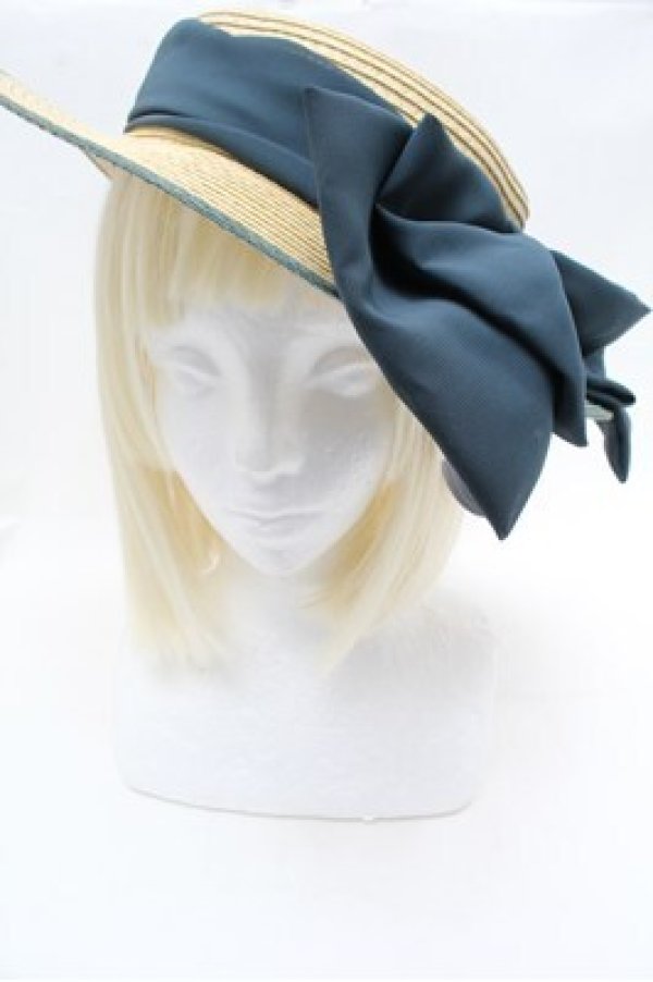 画像1: an another angelus / 配色ブリムバックリボンキャノチェ  グリーン S-26-02-22-023-CA-AC-AS-ZS (1)