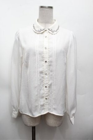 画像: axes femme POETIQUE / 刺繍カラーブラウス  オフ S-26-02-22-025-AX-BL-AS-ZS