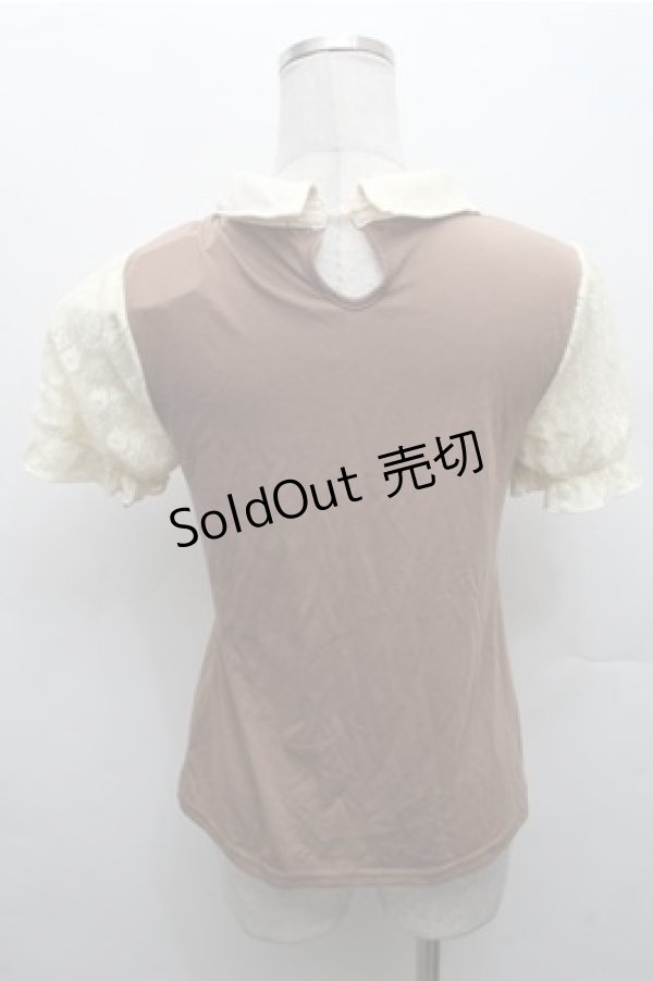 画像2: axes femme / ビスチェ風半袖PO  ブラウン S-26-02-23-034-AX-OP-AS-ZS (2)