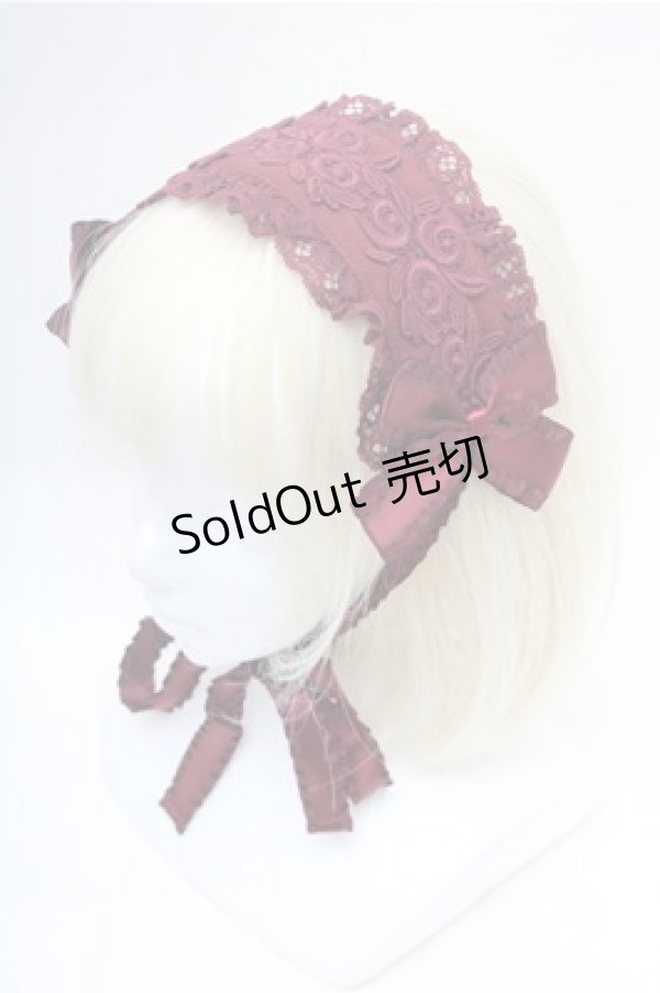 画像1: Innocent World / 薔薇レースヘッドドレス  ワイン S-26-02-23-005-IW-AC-HR-ZS (1)