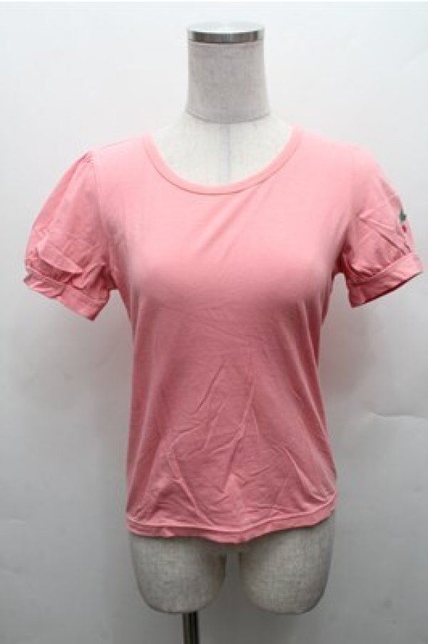 画像1: Emily Temple cute / チェリー刺 カットソー  ピンク S-26-02-23-037-ET-TO-HR-ZS (1)