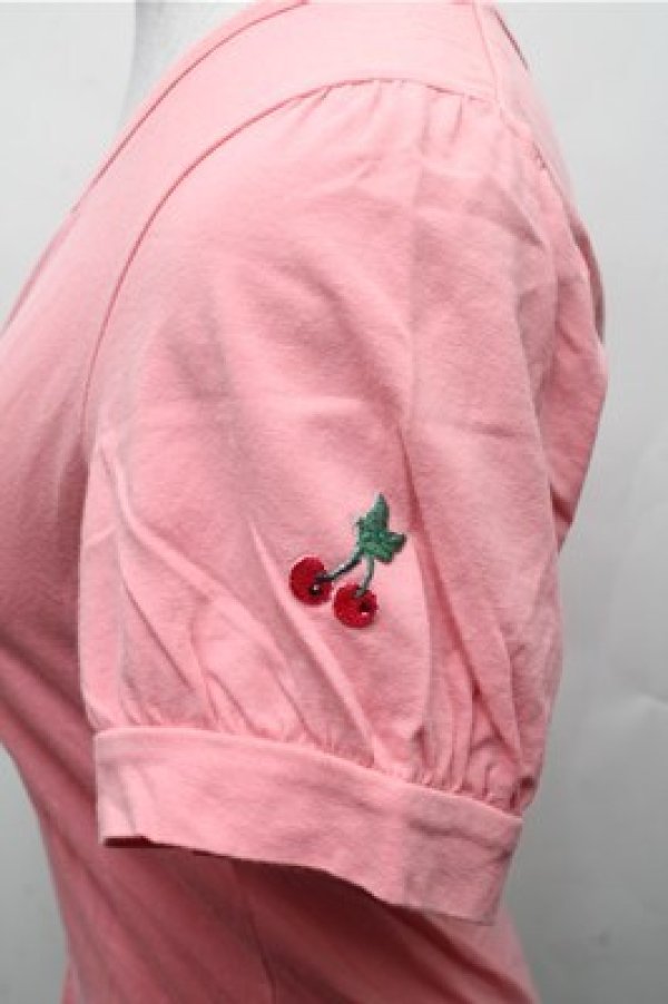 画像3: Emily Temple cute / チェリー刺 カットソー  ピンク S-26-02-23-037-ET-TO-HR-ZS (3)
